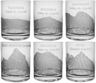 Poháre na whisky Krosno 300ml Poľské Tatry Tatry Karkonosze Bieszczady